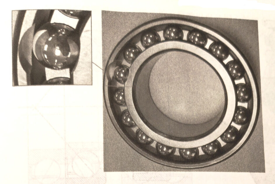 Single row deep groove ball bearing with ball mounting notch